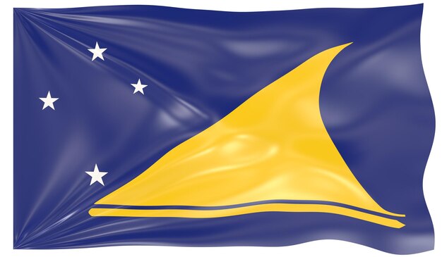 Photo 3d illustration of a waving flag of tokelau