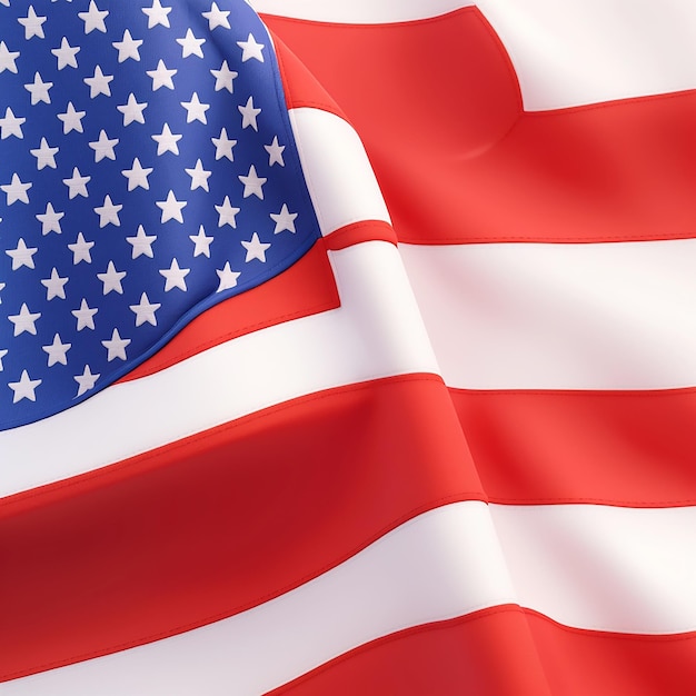 3d illustration Waving flag of United States