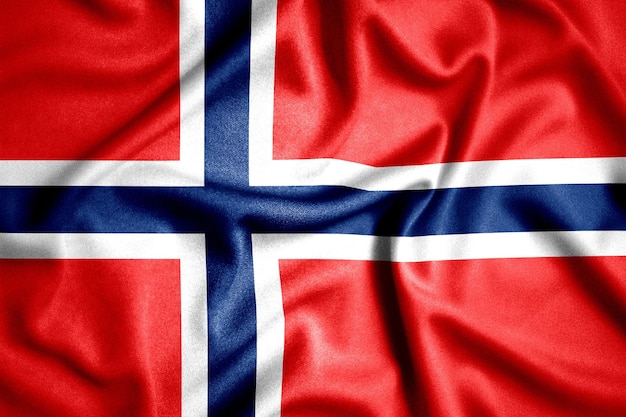사진 노르웨이 국기의 질감을 흔드는 3d 그림