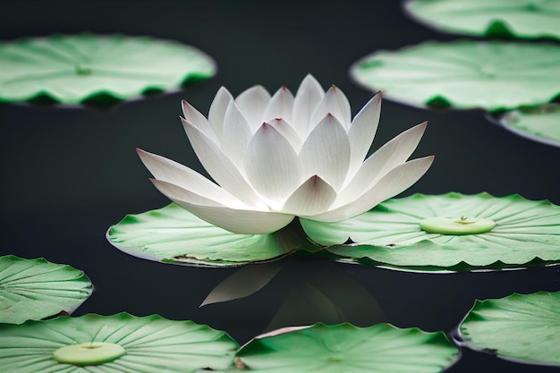 Premium Photo | 3d illustration white lotus flower pad in pond isolated on  blur background loy krathong concept