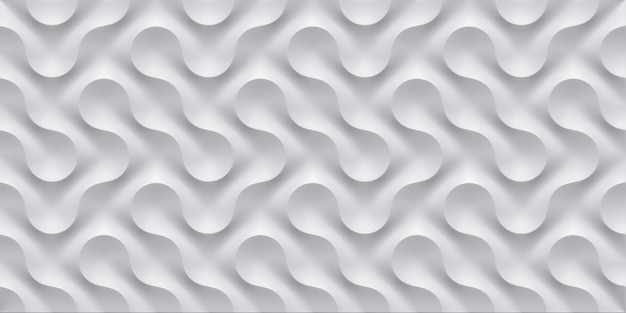 3D illustration white seamless pattern waves light and shadow