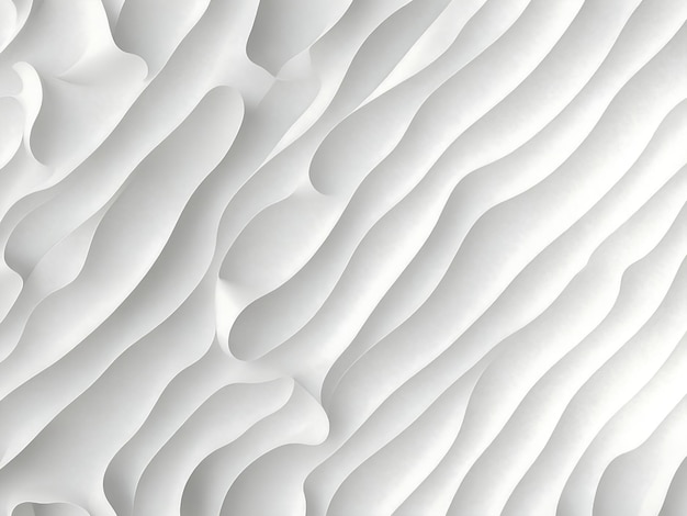 3D illustration white seamless pattern waves light and shadow