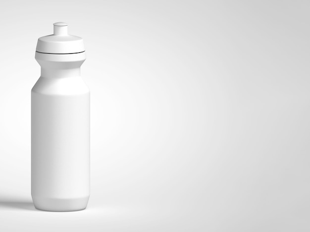 3D illustration White sport bottle mockup isolated on white background