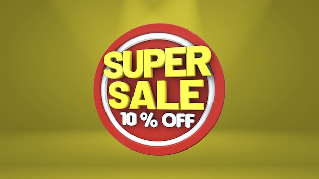 a 3d illustration with button for sales promotion discount for big sales