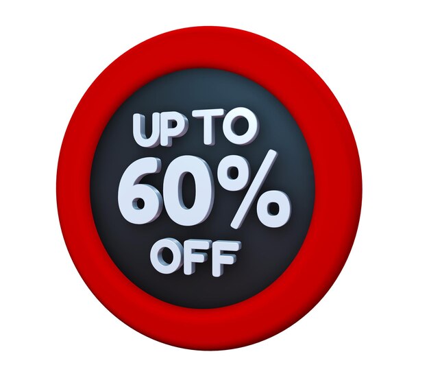 Photo a 3d illustration with button for sales promotion discount for big sales