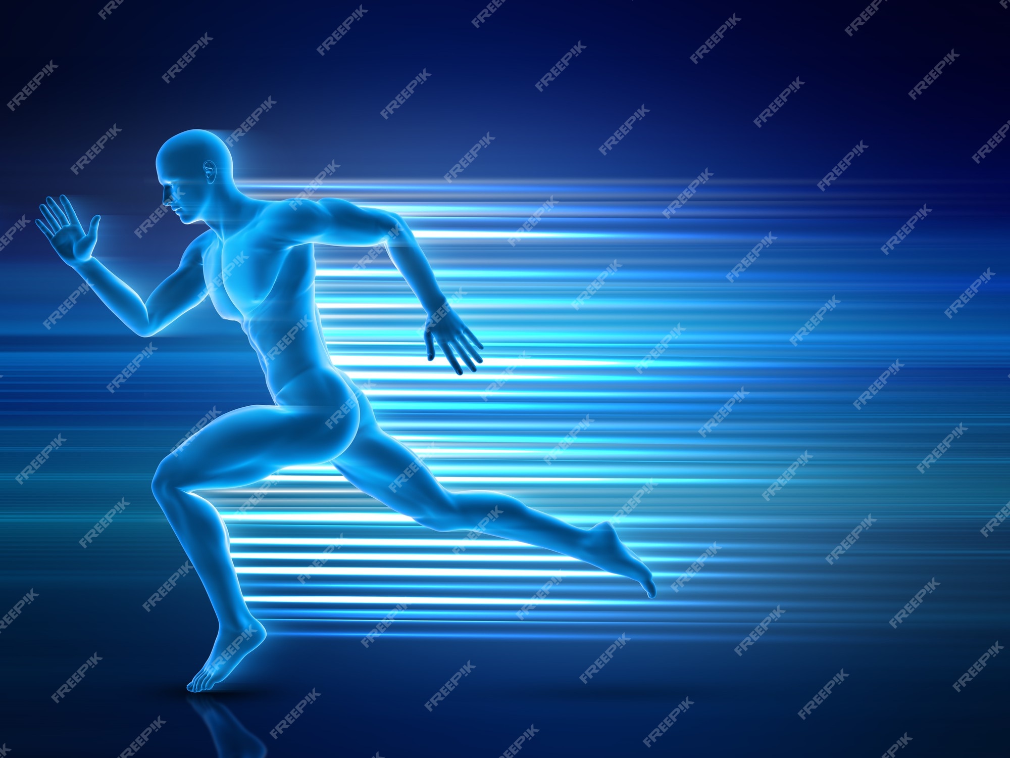 Premium Photo  3d illustration with male figure running and speed