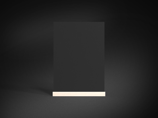 Фото 3d-иллюстрация деревянный макет дисплея на черном фоне