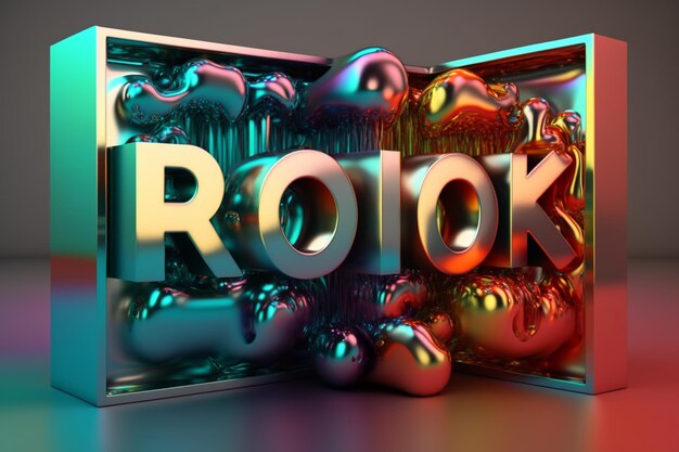 Photo a 3d illustration of the word roku in a box.