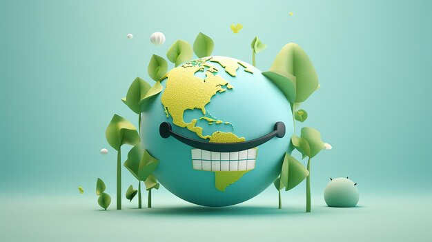 3d illustration of world smile day for poster background