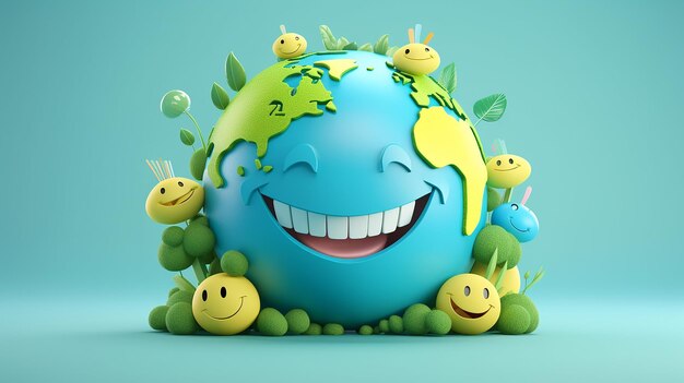 3d illustration of world smile day for poster background