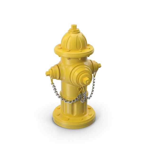 3d illustration of yellow fire hydrant isolated on white background