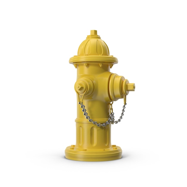 3d illustration of yellow fire hydrant isolated on white background