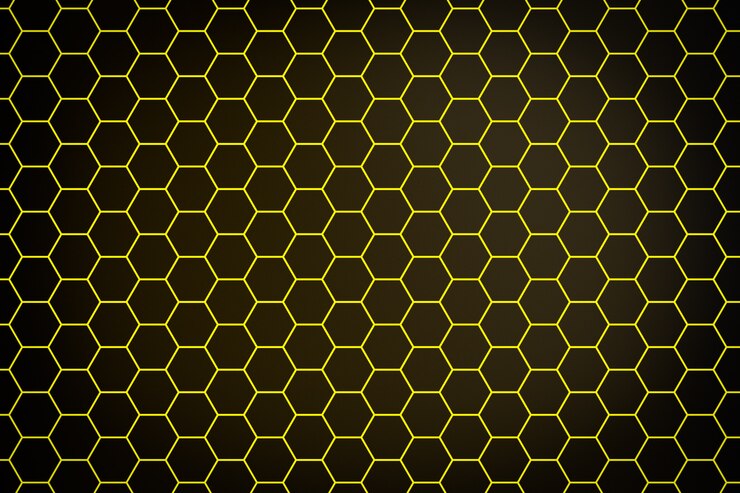 Photo 3d illustration of a yellow honeycomb monochrome honeycomb for honey. pattern of simple geometric hexagonal shapes, mosaic background. bee honeycomb concept