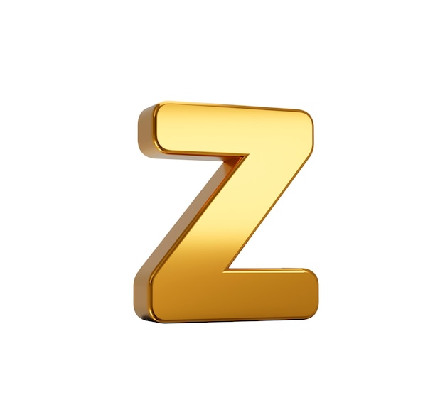 3d illustration of Z alphabet isolated on white background