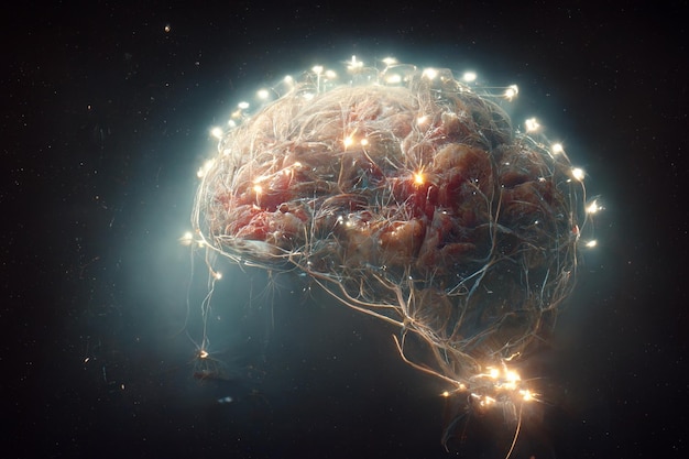 3D illustraton of artificial bral