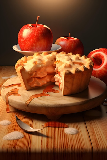 a 3D image of an Apple pie