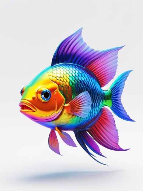 3d image of a beautiful fish on white background