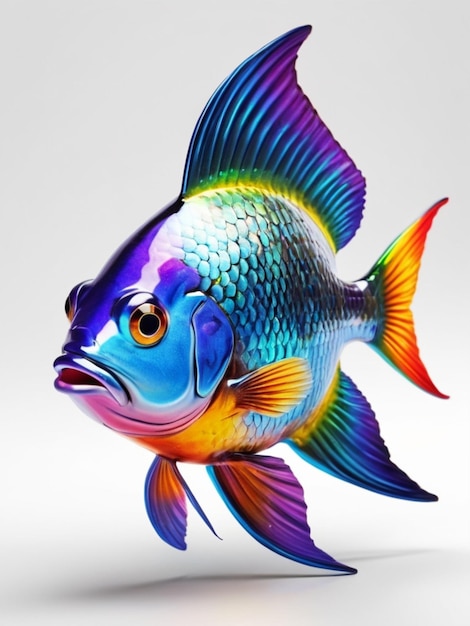 3d image of a beautiful fish on white background