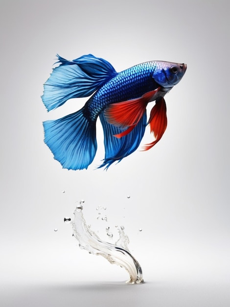  바탕에 있는 아름다운 물고기의 3D 이미지