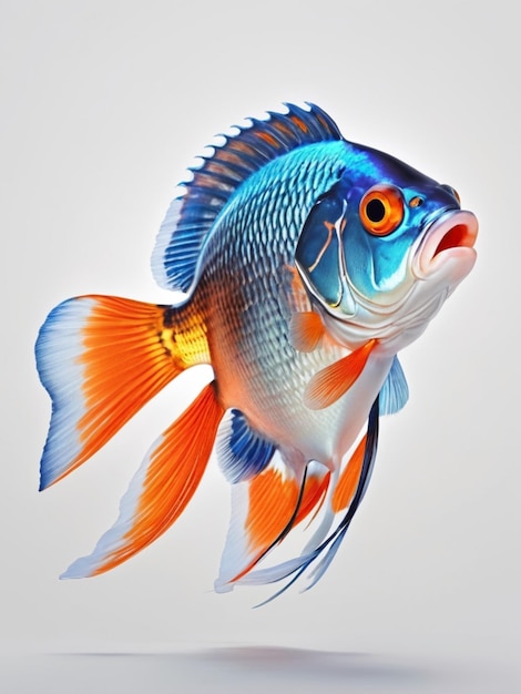 3D-изображение красивой рыбы на белом фоне