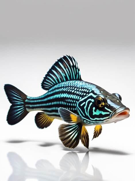 3d image of a beautiful fish on white background