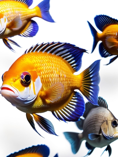 3d image of a beautiful fish on white background