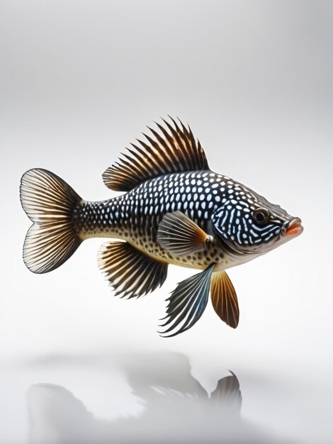 3d image of a beautiful fish on white background