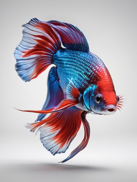 3d image of a Betta Fish on white background