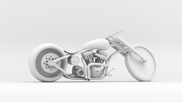 3D Image of a Black Modern Motorbike