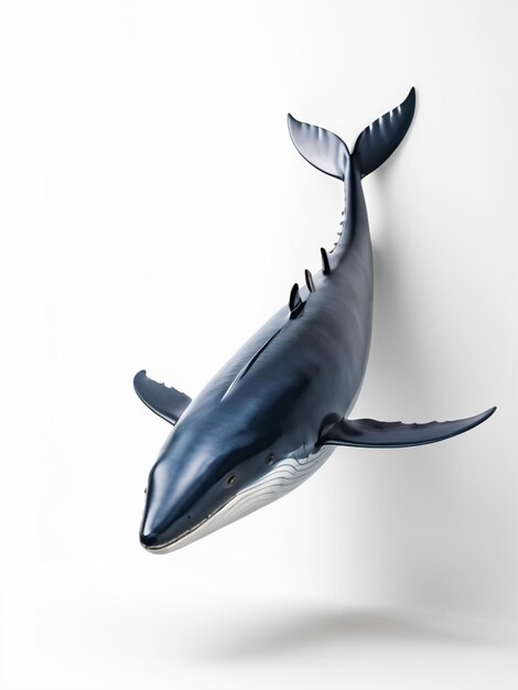 3d image of a blue whale on white background