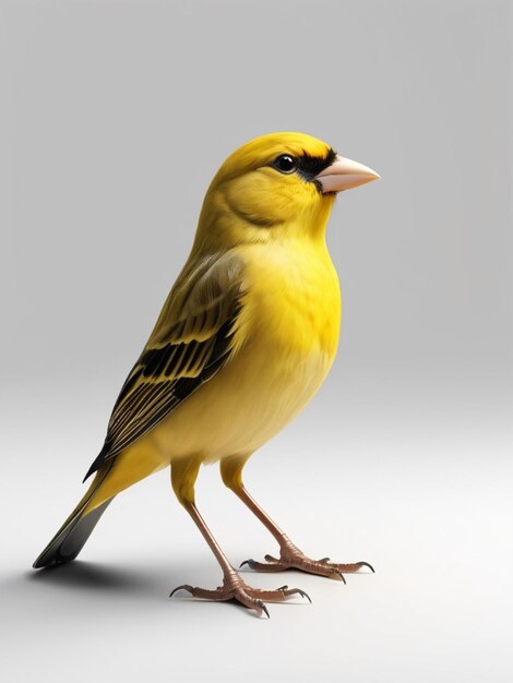 3d image of a Canary bird on white background