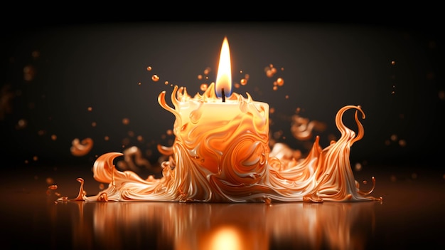 Photo 3d image of a candle on a white background