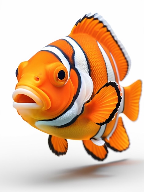 3D-изображение рыбы-клоуна на белом фоне
