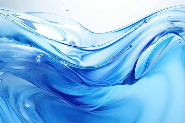 Фото 3d-изображение танцующие волны жидкого голубого сливаются и брызгают
