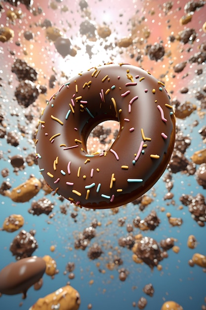 Photo a 3d image of a donut