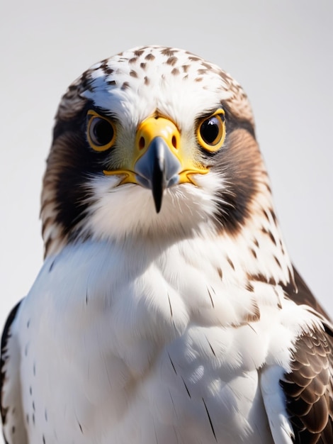 Photo 3d image of a falcon bird on white background