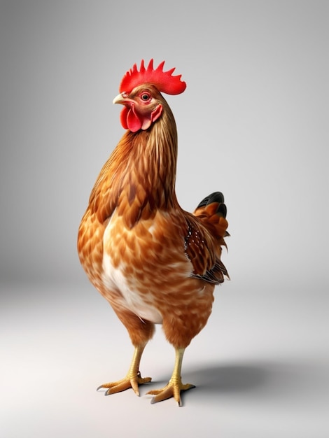 3d image of a hen on white background