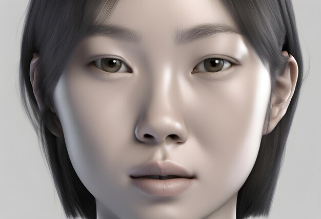 사진 3d image of portrait of young asian