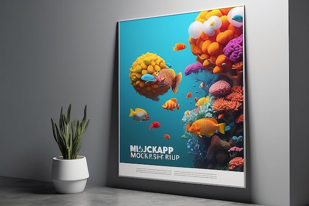 A 3d image of a poster mockup