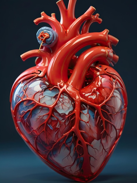 3d image of an ultra detailed human heart