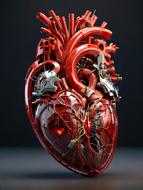 3d image of an ultra detailed human heart