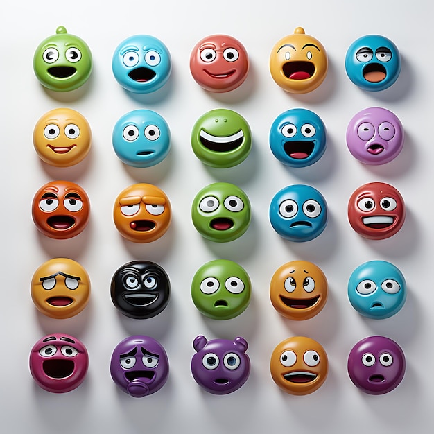 Foto 3d imoji happy face icon stiker