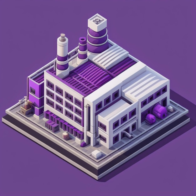 Photo 3d industrial factory building made with generative ai