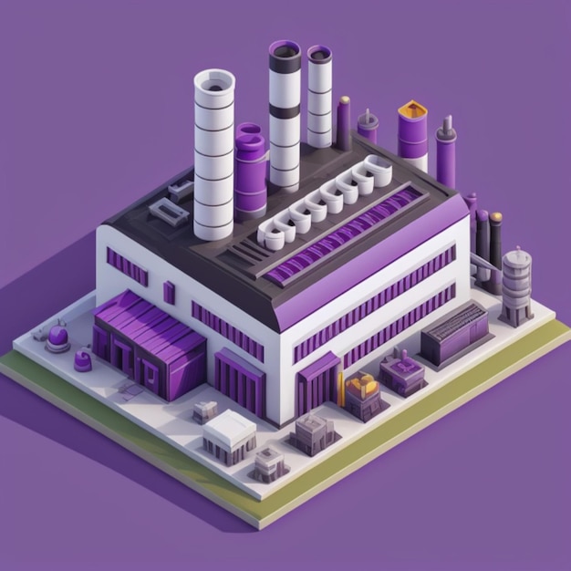 Photo 3d industrial factory building made with generative ai