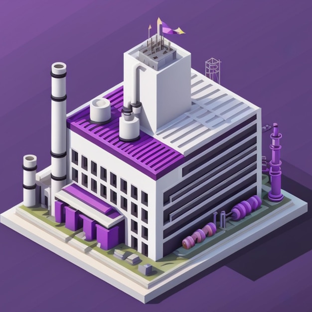 Photo 3d industrial factory building made with generative ai