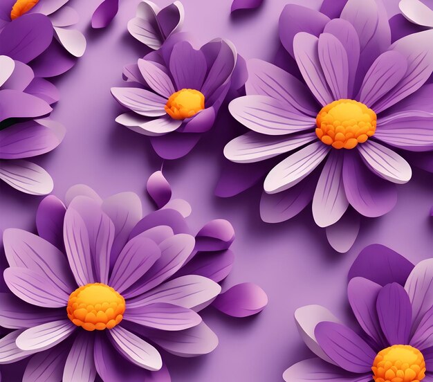 3d inflated flowers pattern