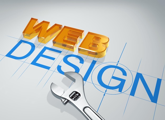 Foto 3d-inscriptie webdesign