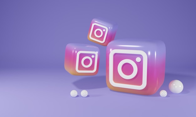 3D instagram background illustration