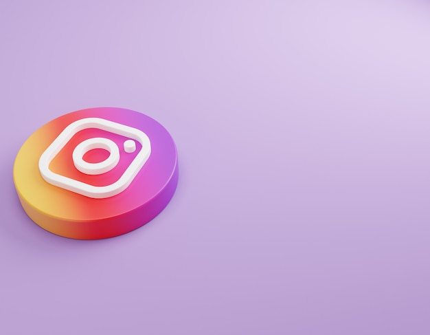 3d логотип instagram на полу минимальный простой дизайн шаблона