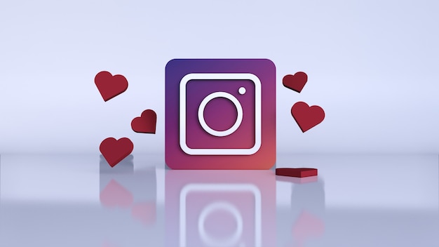 3d instagram toepassingslogo. instagram sociale mediaplatform